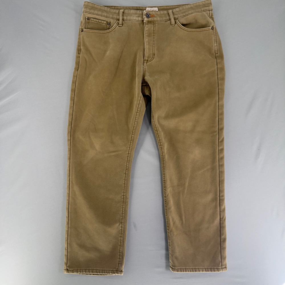 Weatherproof Vintage Mens 38x30 Fleece Lined Canvas Pants Tan Regular Fit